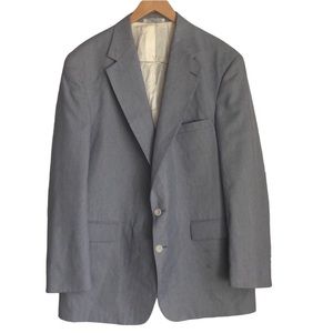 VINTAGE LORD & TAYLOR EVAN PICONE Blue White striped 2 button sports coat sz 46L